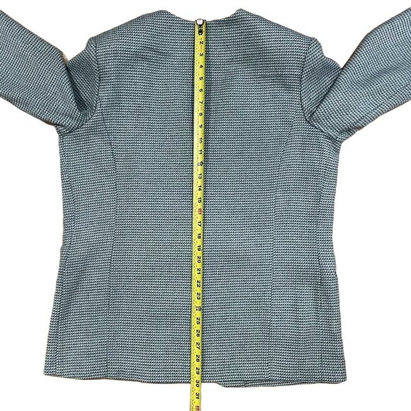 Jessica Scott Vintage Woven Blazer — Sage Green Textured Single Button Jacket - Picture 9 of 13